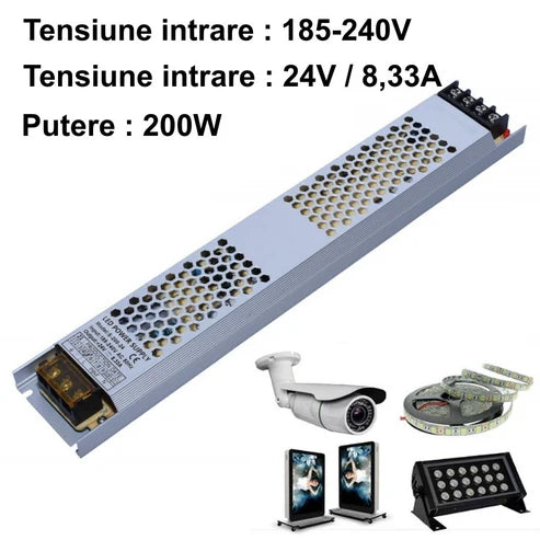 Sursă de Alimentare Slim 24V 8,33A 200W