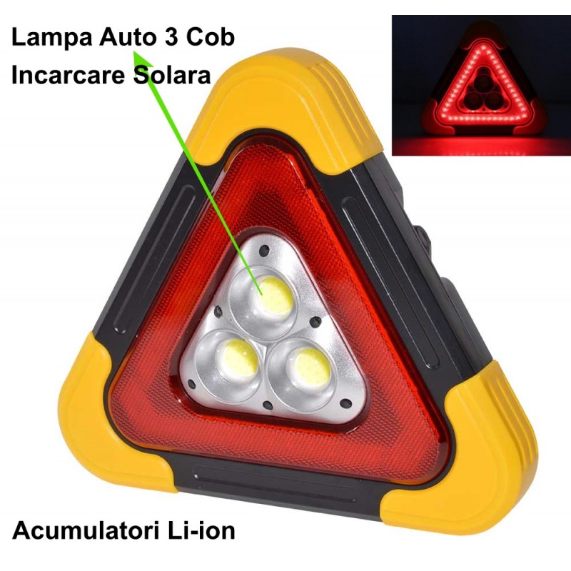 Lampa Triunghi Auto 45 LED-uri 5 Faze
