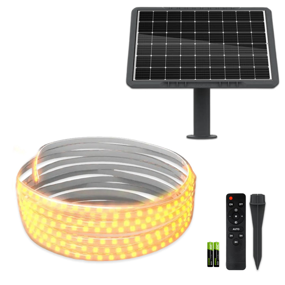 Kit Banda LED Alb-Cald, 5 Metri, Panou Solar Monocristalin, 50W, IP65, ClassLights