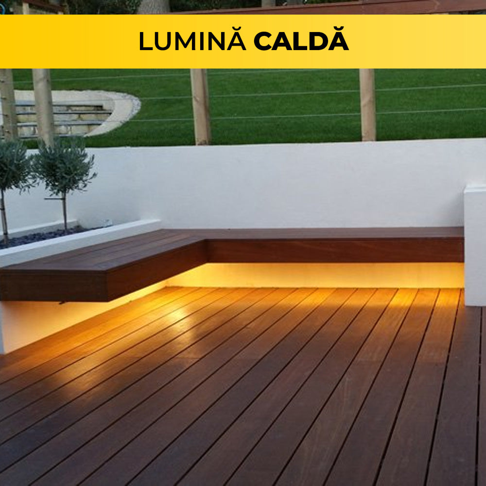 Kit Banda LED Alb-Cald, 5 Metri, Panou Solar Monocristalin, 50W, IP65, ClassLights