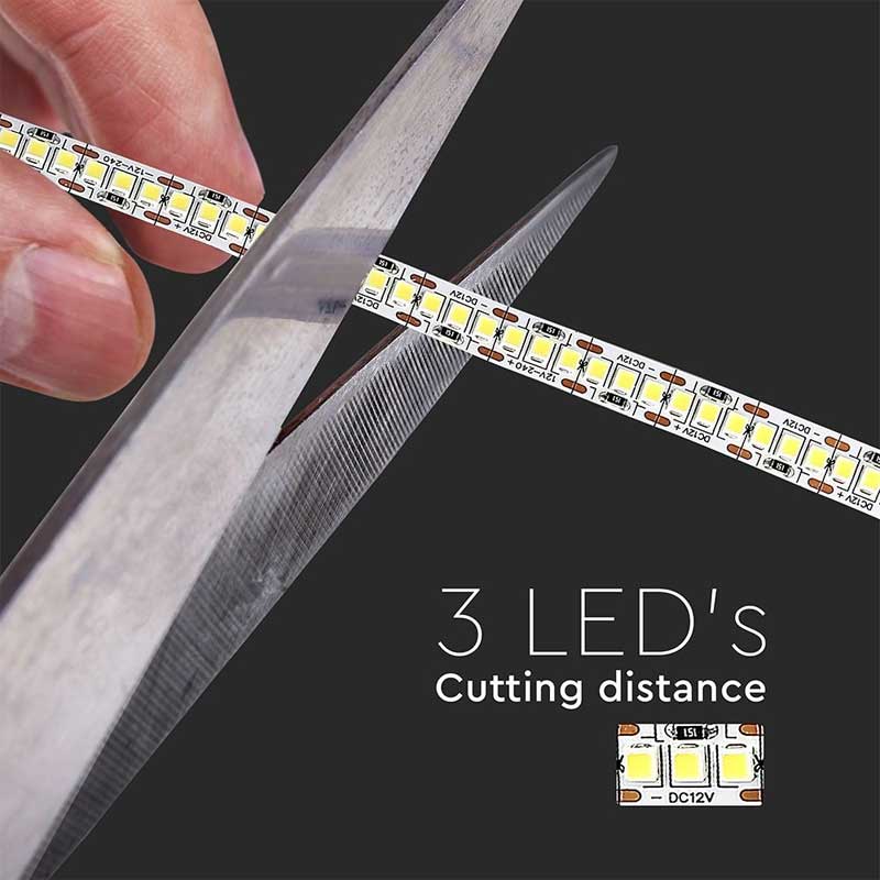 Banda LED 12V, 4000K, Lumina Alb Neutru, 240LED/m, IP20, Rola 5 Metri, ClassLights