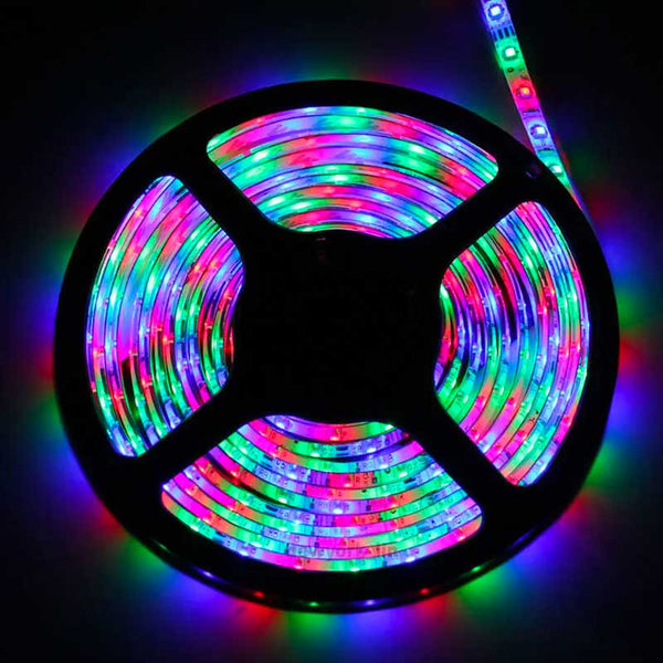 Banda LED RGB 12V, Multicolor, Interior, 60 LED, Chip LED SMD2835, Rola 5 metri, ElectroAZ