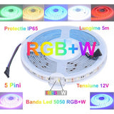 Banda Led RGBW, 300 LED-uri, 5m, IP65