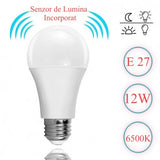 Bec cu LED, E27, Senzor de lumina, 12W