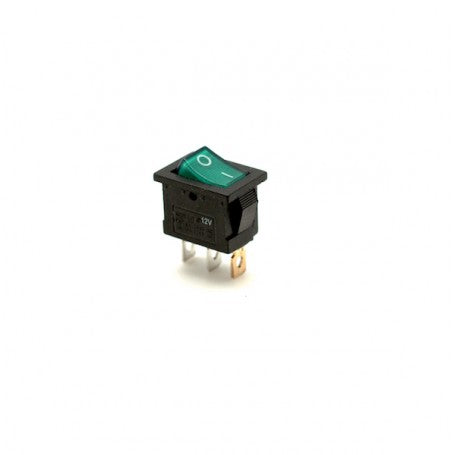 Buton IRS ON-OFF 12V LED Verde 21x15mm