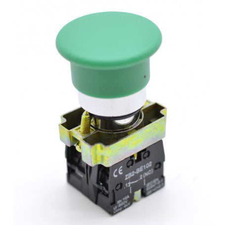 Buton Motor 220V AC, Ciuperca Reverenire ON-OFF, Verde