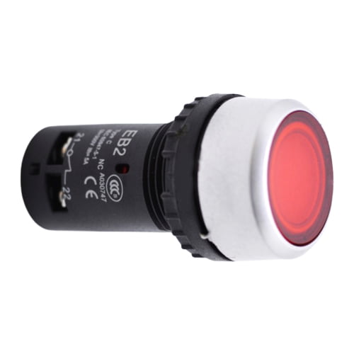 Buton Motor Push, 5A, Tensiune 220V, Rosu