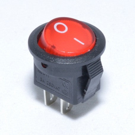 Buton ON-OFF 12X20mm LED Rosu 220V-3A