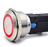 Buton Push 30mm cu Revenire 24V Led Rosu