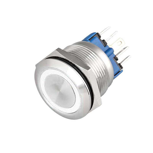 Buton Push 22mm cu Revenire, 12-24V, Led Alb, ElectroAZ