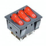 Buton Triplu ON-OFF Rosu KCD3 16A-250V