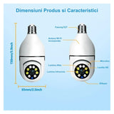 Camera de Supraveghere cu IP, PTZ 360˚si Wi-fi - E27 / V380 Pro