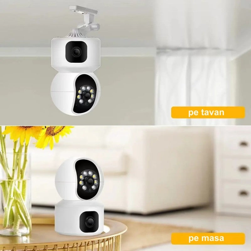 Camera de Supraveghere cu Lentila Dubla 4MP, Zoom, IP si PTZ / V380
