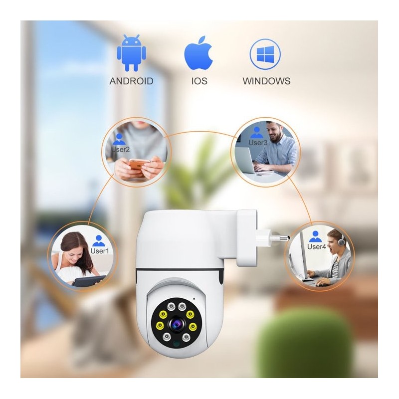 Camera de Supraveghere la Priza cu IP - PTZ 360˚ - Wifi si APP / V380