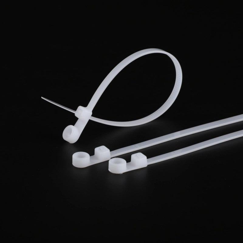 Colier de Plastic Alb 5 x 200mm, cu Cap Montabil - 100b/Set
