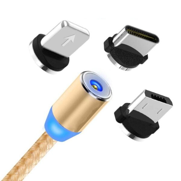 Cablu Magnetic de incarcare iPhone/Type-C/Micro-Usb, 3 Mufe incluse