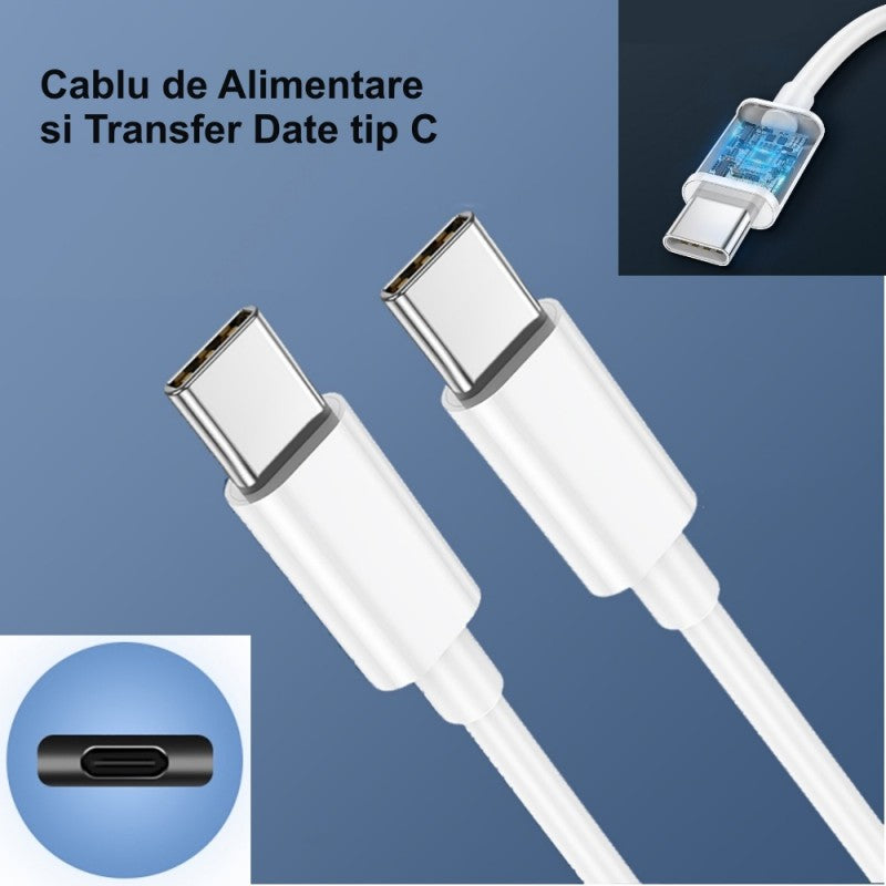 Cablu incarcator, Type-C la Type-C, Fast Charge, PD, Lungime 2m