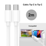 Cablu incarcator, Type-C la Type-C, Fast Charge, PD, Lungime 2m