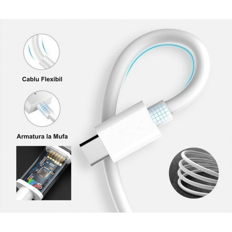 Cablu incarcator, Type-C la Type-C, Fast Charge, PD, Lungime 2m