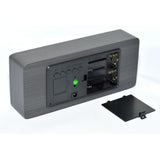 Ceas Digital Mare, Lemn Negru, LED Verde