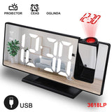 Ceas cu Oglinda si Proiectie 3618LP, Alb