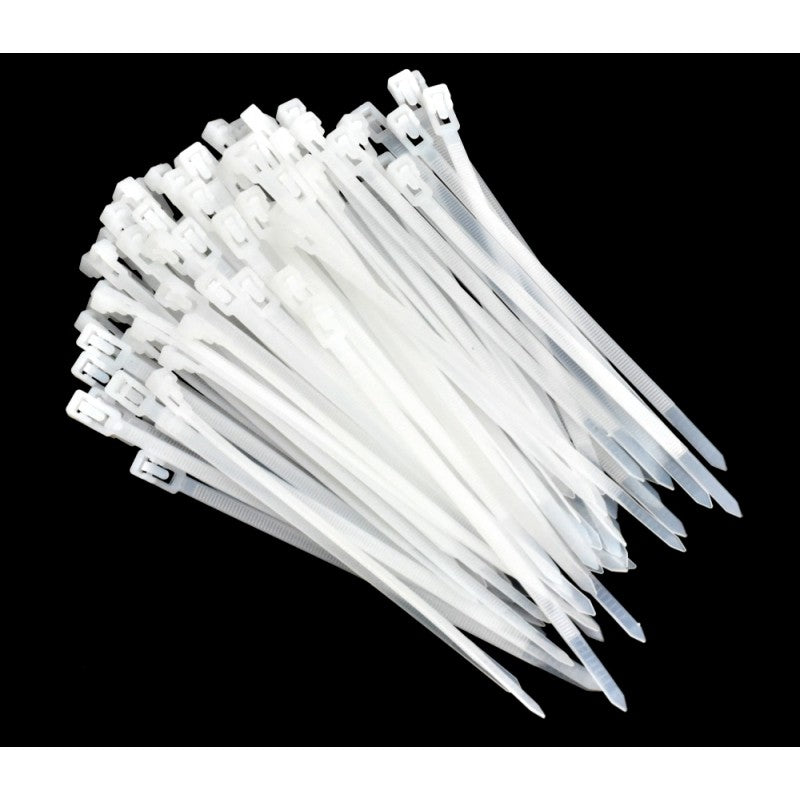 Colier de Plastic Reutilizabil 5x200mm Alb - 100Buc/Set