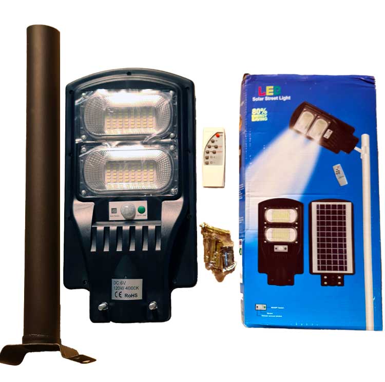 Lampa Solara Led Stradala, Kit montaj complet, putere 120W, ElectroAZ