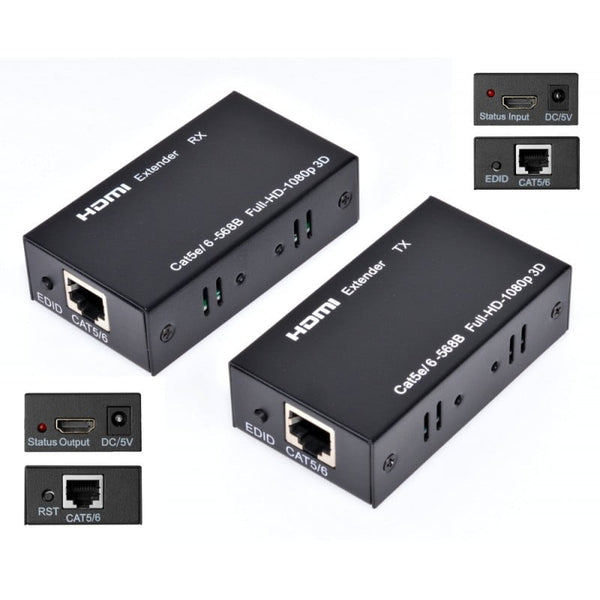 Extender HDMI 60M, 1080P-3D prin UTP/FTP CAT 5E/6, ElectroAZ