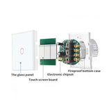 Intrerupator touch Alb Classlights, Sticla securizata, LED