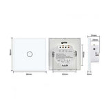 Intrerupator touch Alb Classlights, Sticla securizata, LED