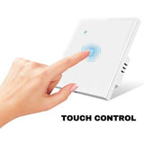 Intrerupator smart touch alb, WiFi, Sticla securizata, Classlights, 10A, Control vocal, Smart Life / Tuya, LED