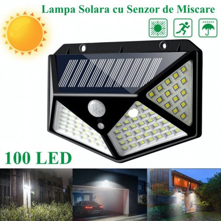 Lampa Solara Senzor 100 Led Exterioara