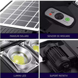 Lampa Solara Stradala 60W, 120 LED, Senzor Miscare si Telecomanda