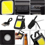 Mini-Lanterna LED Cob 6W, Tip Breloc, Carabina, Carcasa Aluminiu