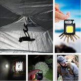 Mini-Lanterna LED Cob 6W, Tip Breloc, Carabina, Carcasa Aluminiu