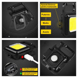 Mini-Lanterna LED Cob 6W, Tip Breloc, Carabina, Carcasa Aluminiu