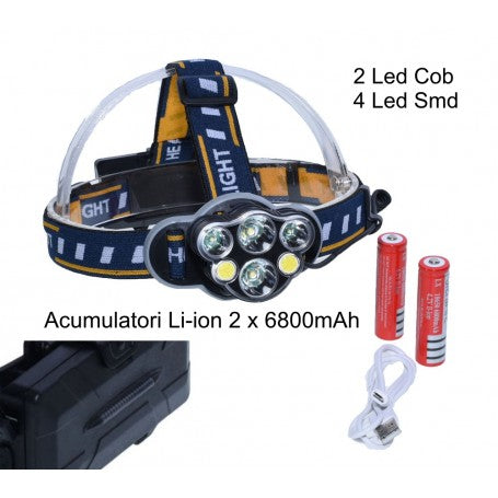 Lanterna Frontala 6 Led-uri si 8 Faze