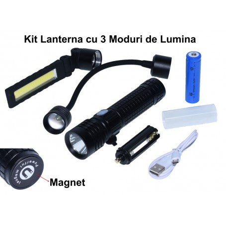 Lanterna cu KIT 3 in 1 cu 3 Capete