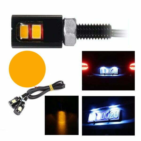 LED Auto SMD, Diametru 12mm, 12V, Fir 25cm, Set 2 Buc, Galben