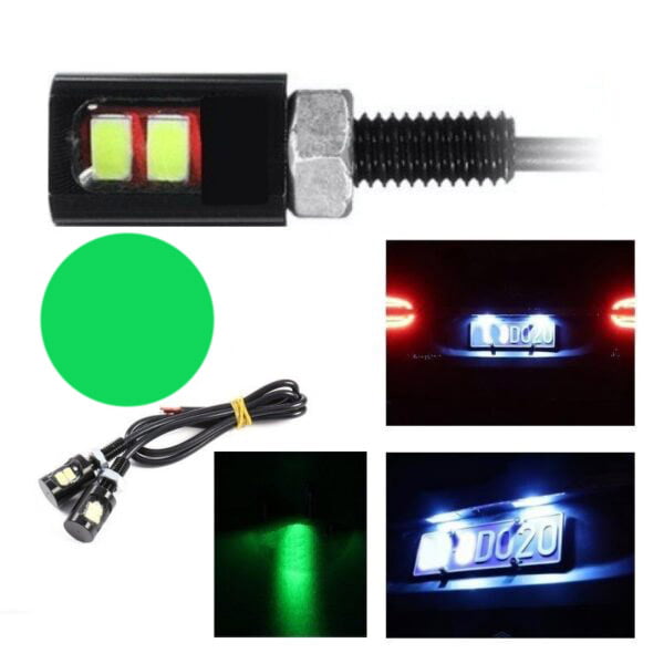 LED Auto SMD, Diametru 12mm, 12V, Fir 25cm, Set 2 Buc, Verde