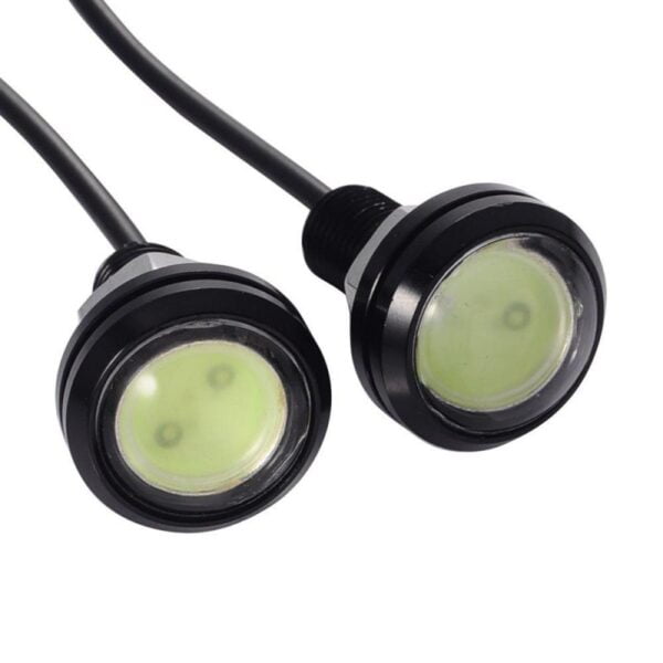 Set 2 Buc LED Auto cu fir, Diametru 18mm, 12V, Putere 9W, Alb