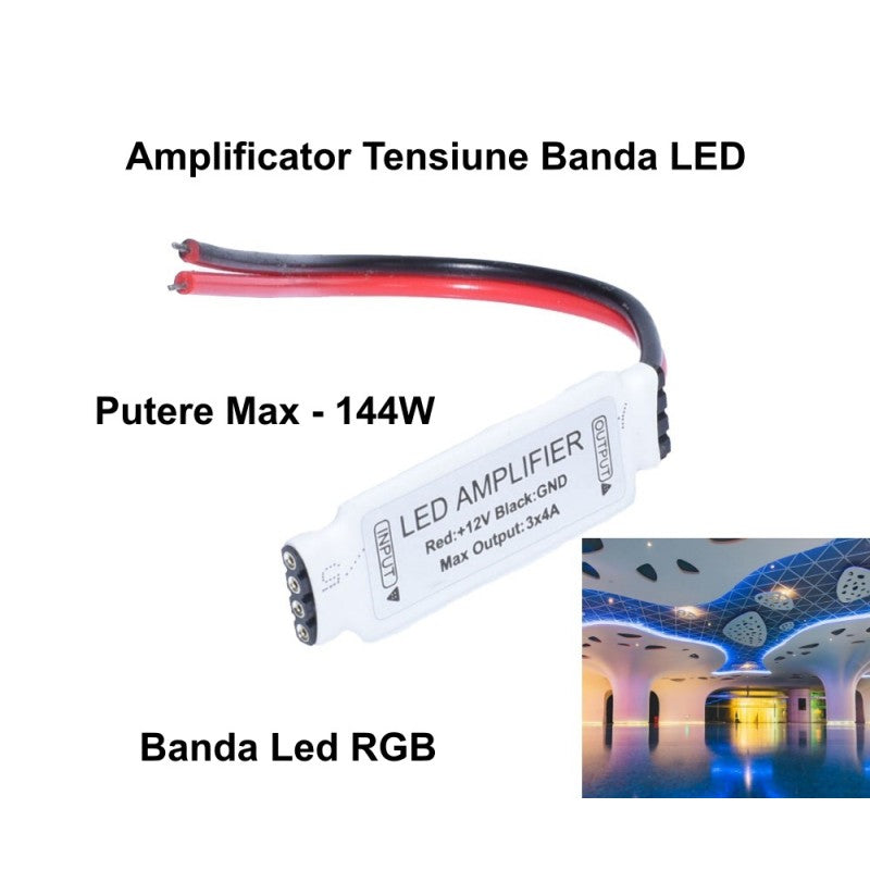 Mini-Amplificator LED RGB 12V cu Fire