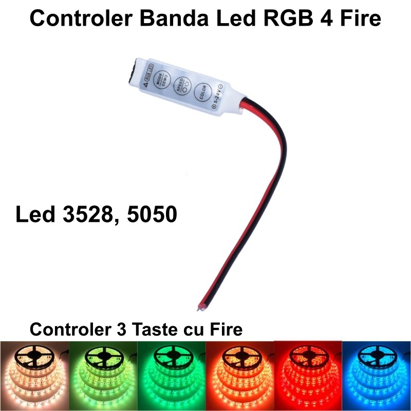 Mini-Controler Banda Led RGB, Fire