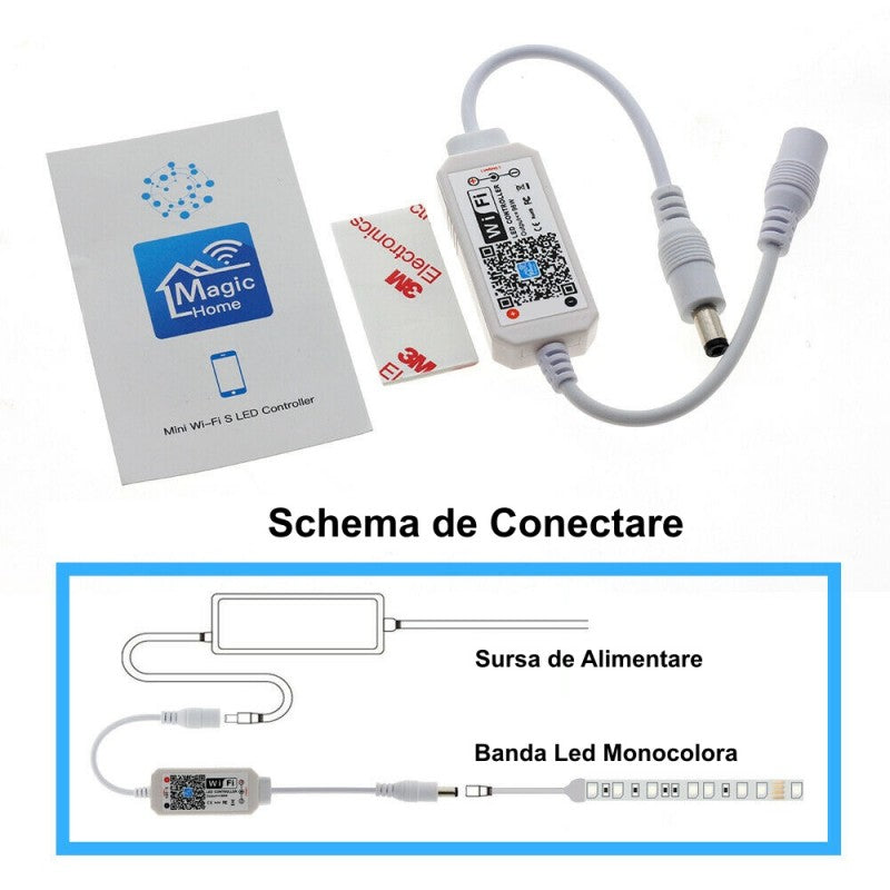 Mini-controler LED Monocolor cu Wi-Fi