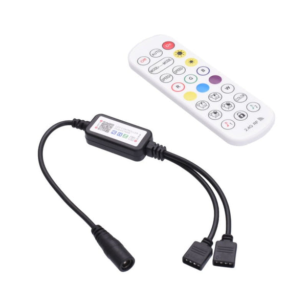 Mini-controler LED RGB 24 Taste, 2 Ieșiri și Magic Smart,144W