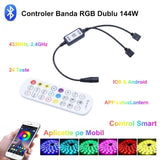 Mini-controler LED RGB 24 Taste, 2 Ieșiri și Magic Smart,144W
