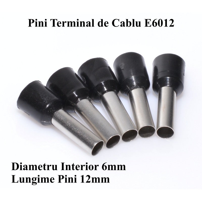 Pin Terminal Pentru Cablu E6012 Negru , 100Buc/Set