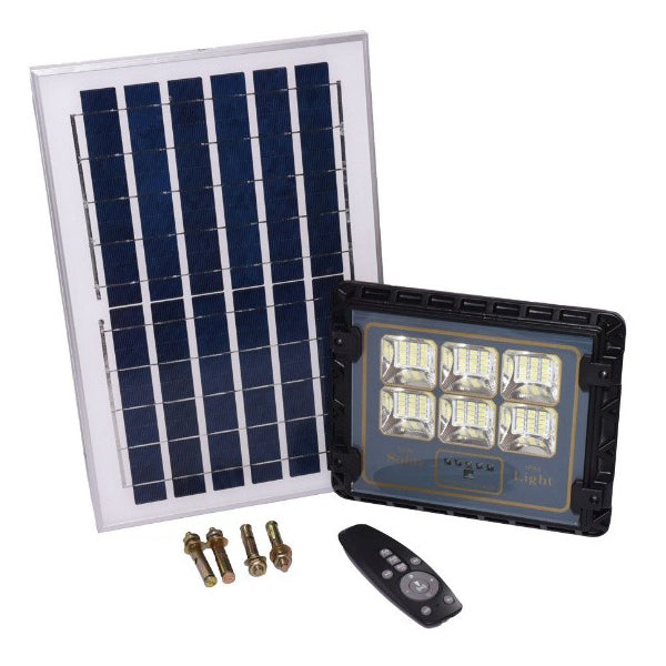 Kit Iluminare cu Panou Solar + Proiector Led 50W + Telecomanda, Pachet Complet