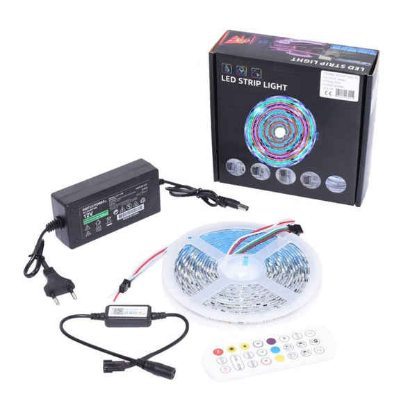 Set Banda Led + Alimentator + Telecomanda + Controller iOS/Android, Bluetooth, 300 LED, IP65, 5m