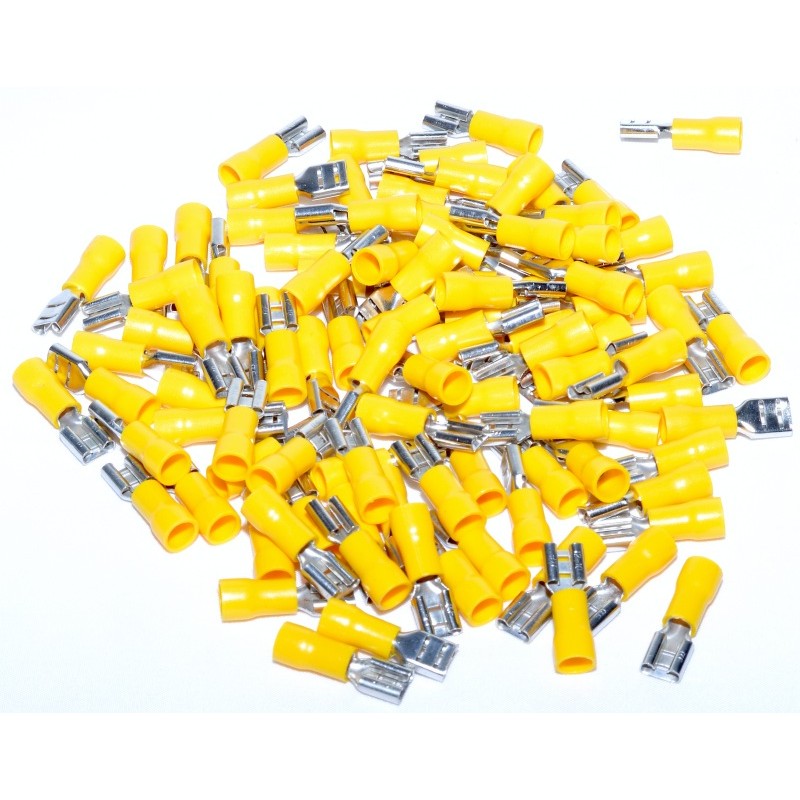 Papuc Electric Pentru Izolat Mama Galben 6,3MM 100B/Punga